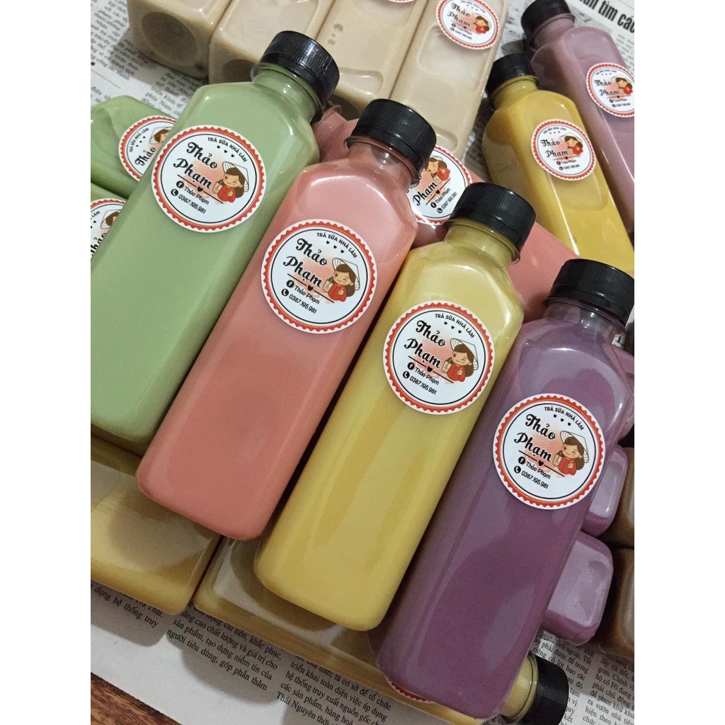 CHAI NHỰA VUÔNG 330ml đựng trà sữa