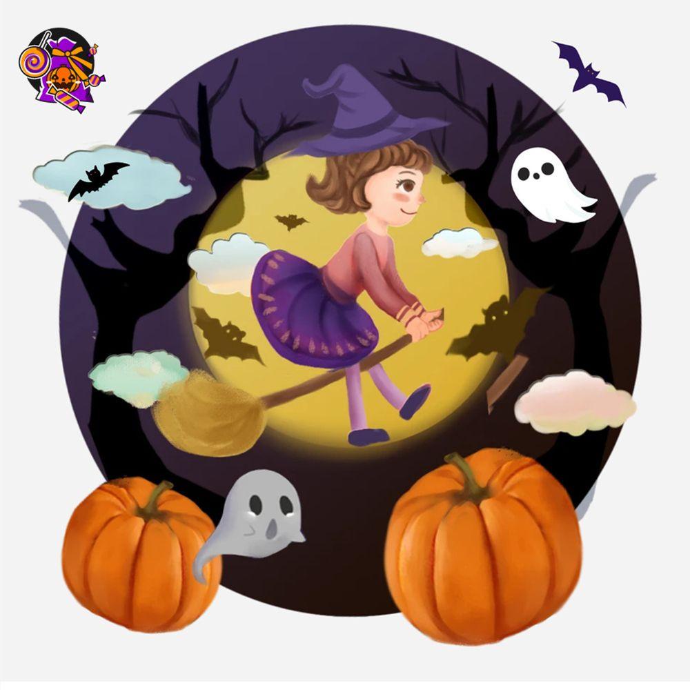 Eutus Set 20 Đôi Bông Tai Thả Tròn Hình Bí Ngô / Nhện / Phù Thủy Hóa Trang Halloween