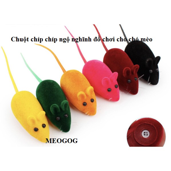 Chuột đồ chơi cho chó mèo - Chuột giả phát tiếng kêu chuột chip chip MEOGOG