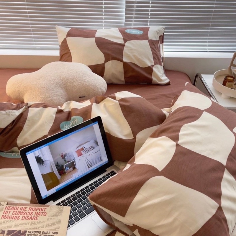 Set Bộ Vỏ Chăn Ga Cotton Living- Chất Cotton Mềm Mat, Thấm Hút Tốt _shinbedding