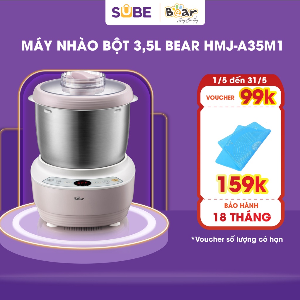 Máy Trộn Bột 3,5L Bear HMJ-A35M1 - Bản Nội Địa, Inox 304, Ủ Bột, Trộn Nhanh, Công Suất Lớn - Bảo Hành 12 Tháng