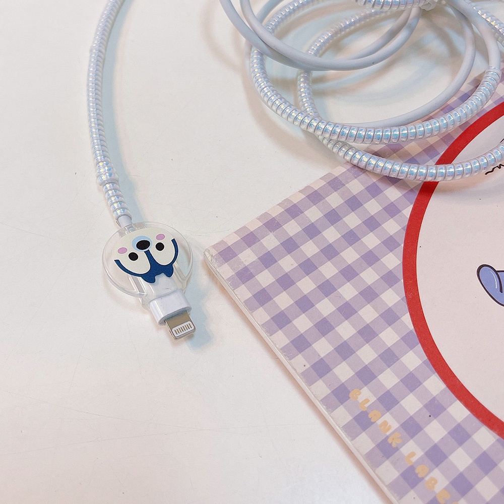 1 Phụ Kiện Bảo Vệ Dây Cáp Sạc Qipin Hình Tròn Trong Suốt Tiện Dụng