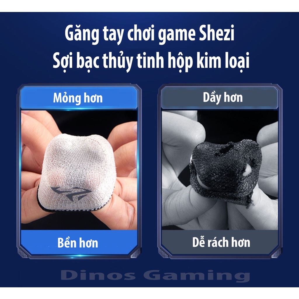 Găng tay chơi game Shezi sợi bạc thủy tinh hộp kim loại