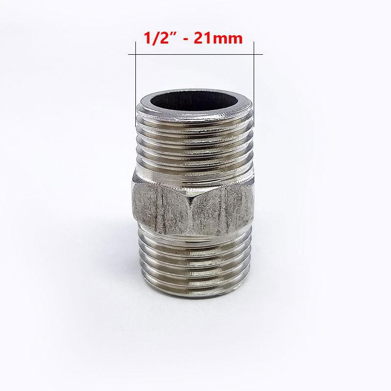 Nối hai đầu răng ngoài phi 21mm inox