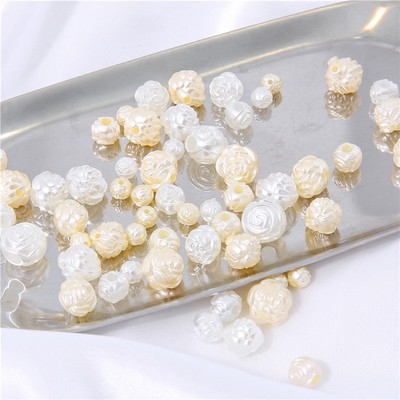 Phụ kiện Beadia hình hoa hồng ngọc trai nhân tạo bằng acrylic dùng làm trang sức DIY
