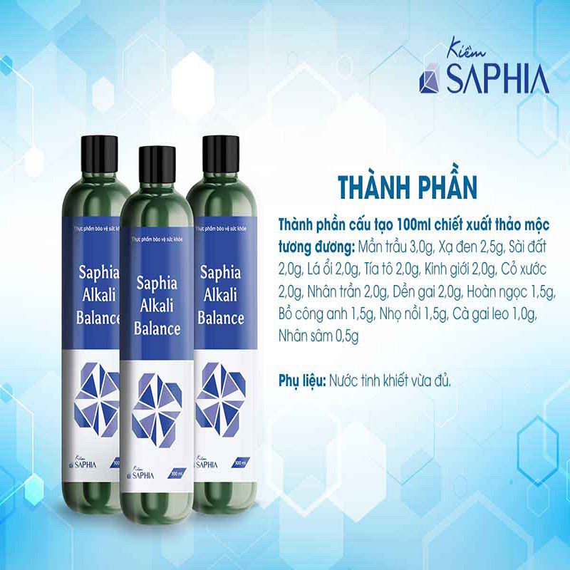 Thực phẩm chức năng KIỀM CÂN BẰNG Saphia tăng cường sức đề kháng chai 300ml