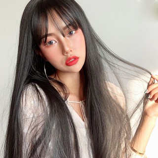 Bộ Tóc Giả Nữ Cả Đầu Loại Thẳng Dài Tỉa Đuổi Dài Quá Lưng Có Mái Bằng - 003 ( nguyên đầu cosplay )