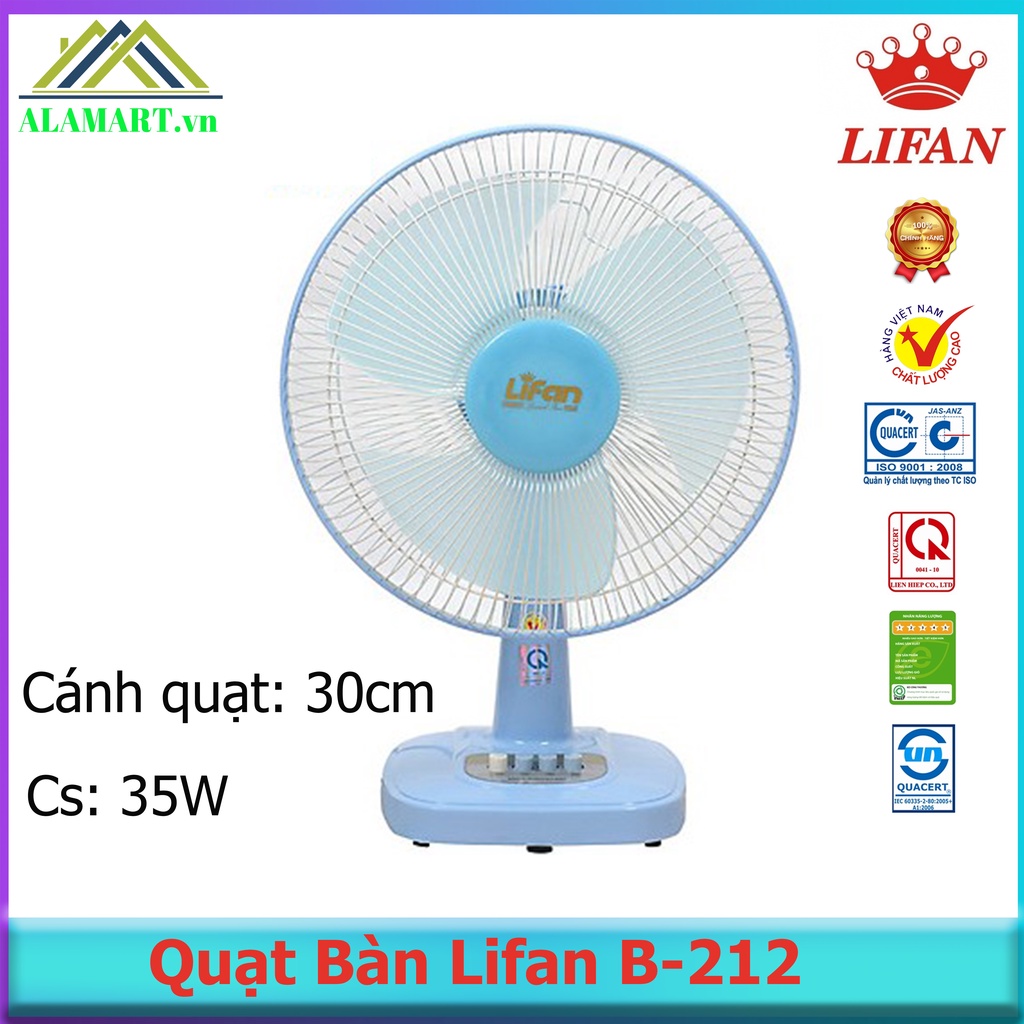 Quạt Bàn Lifan B-212 ( hàng chính hãng, mới 100%) bảo hành 12 tháng