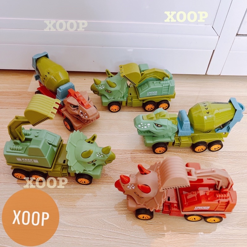 Đồ chơi ! Xe khủng long công trình 15cm 2 màu cho bé