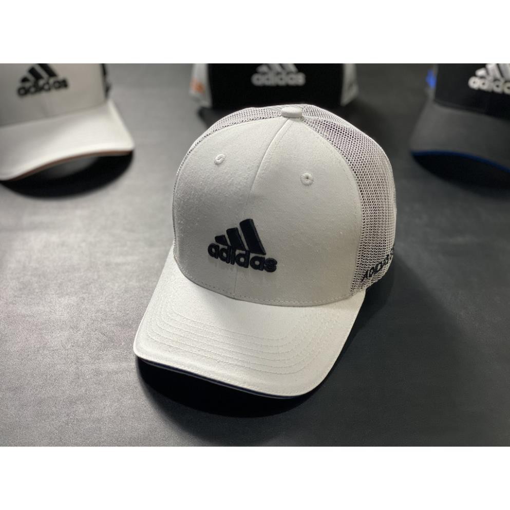 Nón kết Mũ lưỡi trai Adidas trắng logo thêu đen dành cho nam nữ Free size - Hàng VNXK 👒