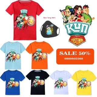 Áo thun trẻ em sữa kun 3, Gia đình nông dân siêu phàm,Tặng kèm bịt mặt đủ size 15-80kg