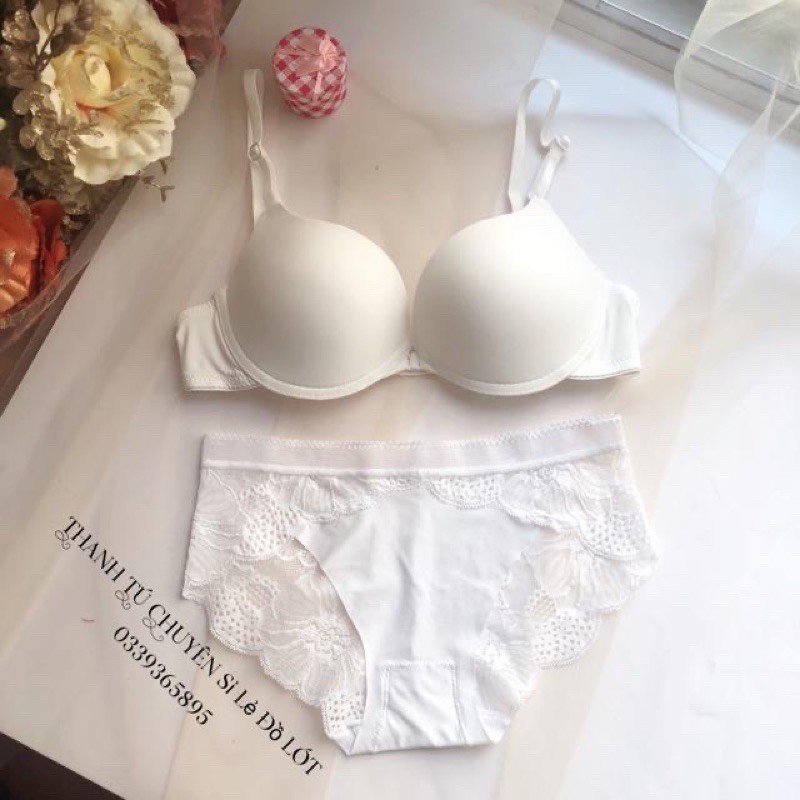 Bộ lót cài Trước quần su phối ren Cao cấp