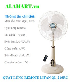 Quạt lửng Remote LIFAN QL-216RC