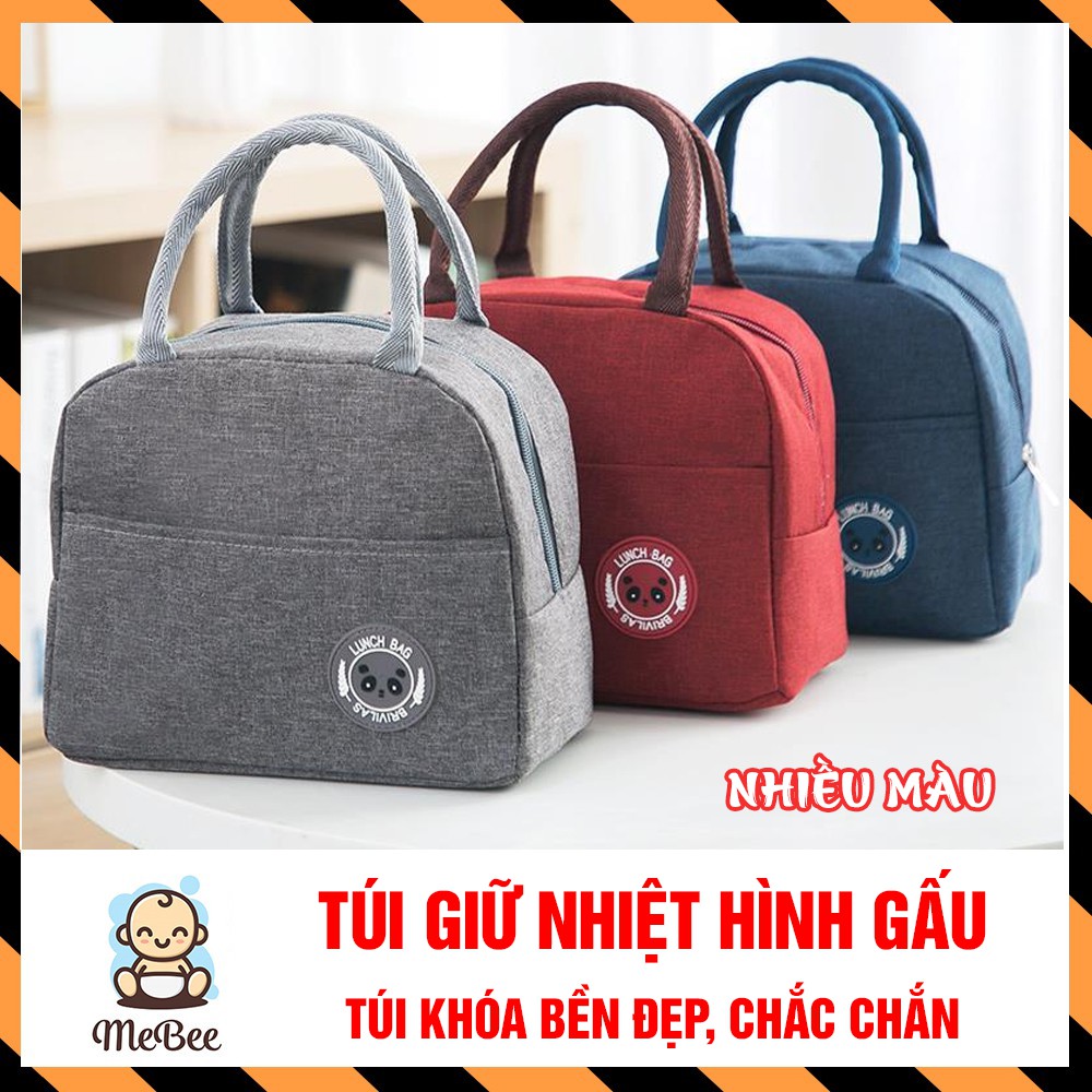 Túi giữ nhiệt HÌNH GẤU có khóa kéo chắc chắn ,tiện lợi (22x13x19cm)