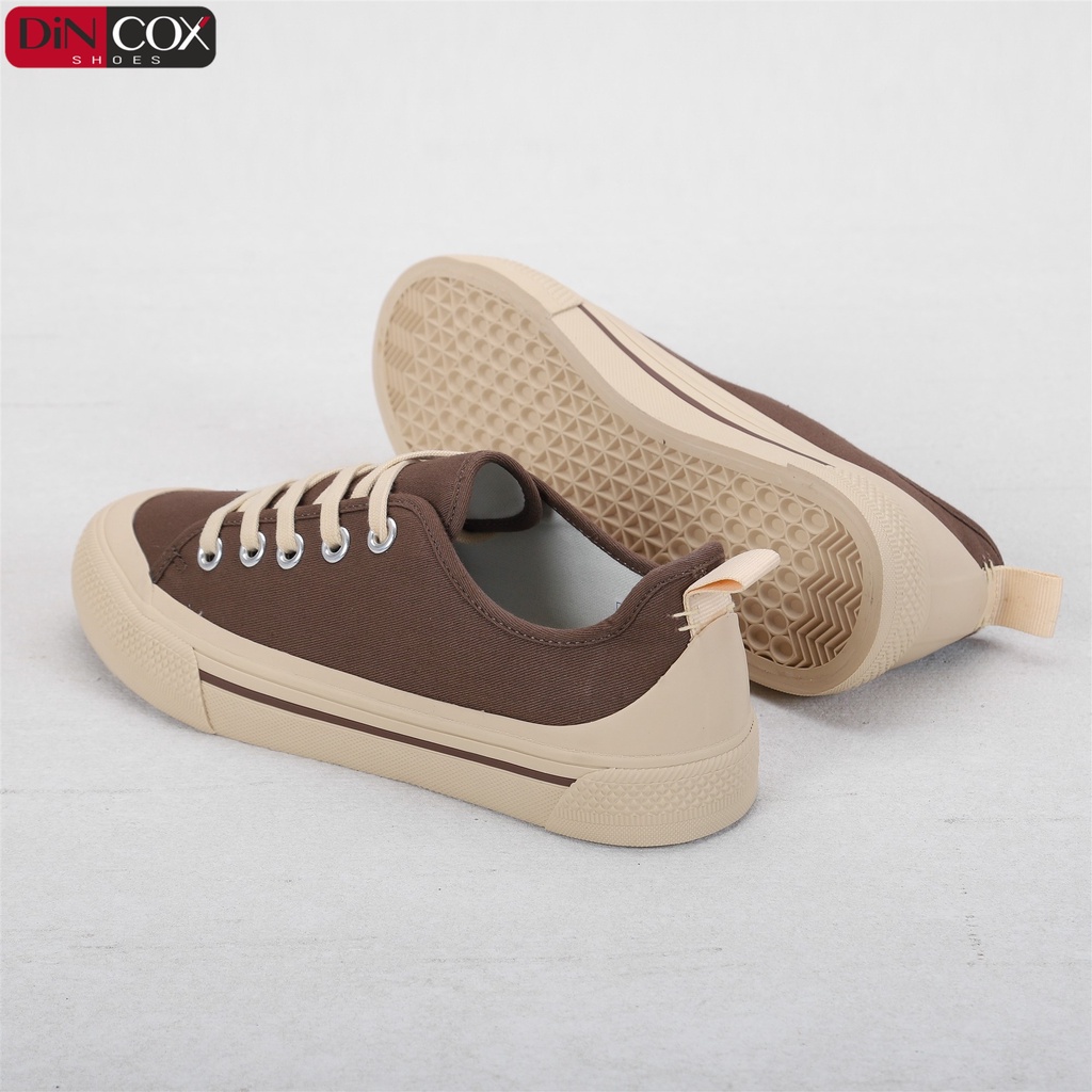 Giày Sneaker Vải Canvas Unisex Chính Hãng DINCOX C20 Chocolate Sang Trọng Tinh Tế Đơn Giản