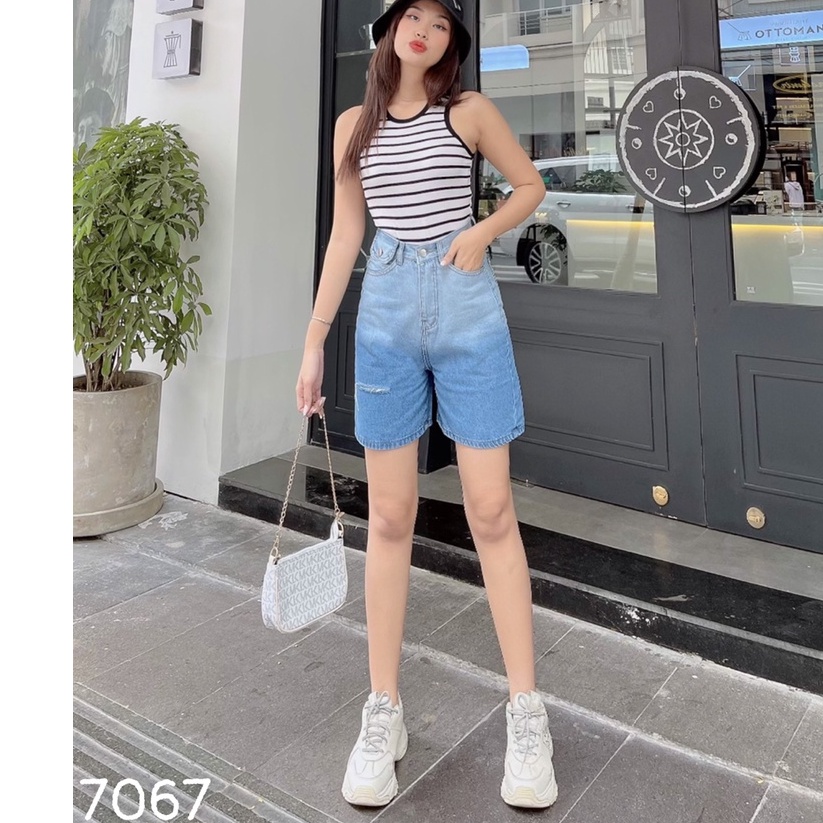 [ NÀNG ƠI ] QUẦN JEANS NGỐ LỬNG NỮ LƯNG CAO LOANG MÀU XANH LAI CUỐN TÚI NẮP RÁCH ĐÙI PHẢI CÁ TÍNH MÁT MẺ HADI BÁ ĐẠO HẠT