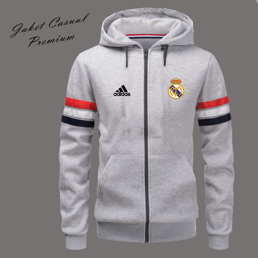 Áo Khoác Nam Tay Dài In Logo Real Madrid 98% Đen
