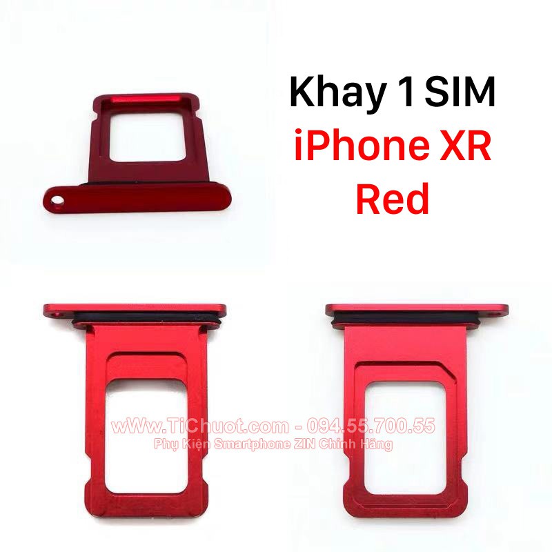 Khay sim iPhone XR 1 SIM, 2 SIM ZIN có Ron Chống Nước &amp; Lẫy Giữ Sim
