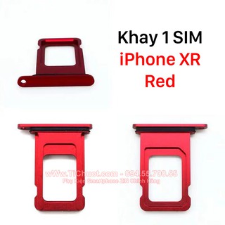 Khay sim iPhone XR 1 SIM, 2 SIM ZIN có Ron Chống Nước & Lẫy Giữ Sim
