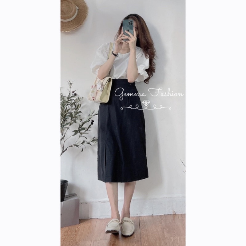 Chân váy Kaki dáng chữ A phong cách Hàn Quốc  A042
