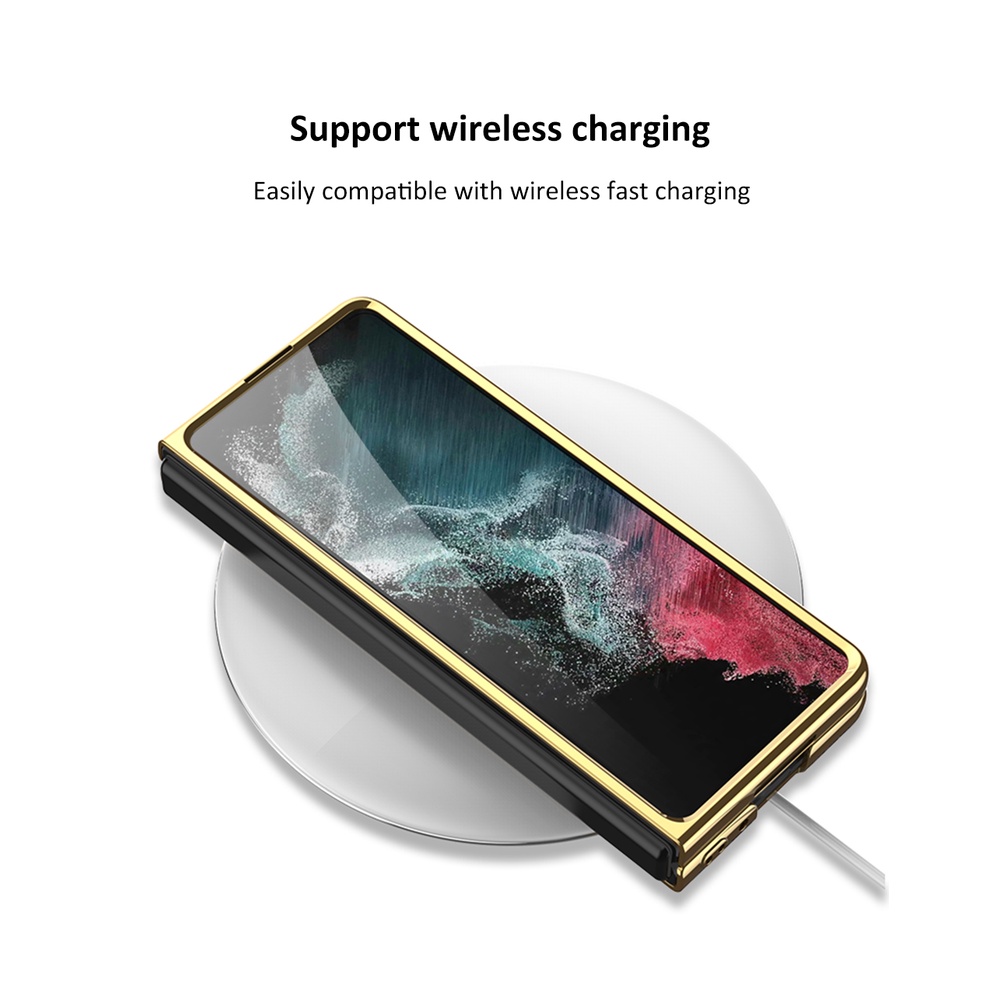 HOCE Ốp Điện Thoại Da Màu Trơn Viền Cong 3D Sang Trọng Cho Samsung Galaxy Z Fold 4 5G Z Fold4