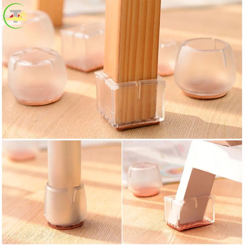 Dining Table Desk Chair Bộ 10 đầu bọc chân nội thất làm bằng silicon/Wear-resistant table and chair foot cover