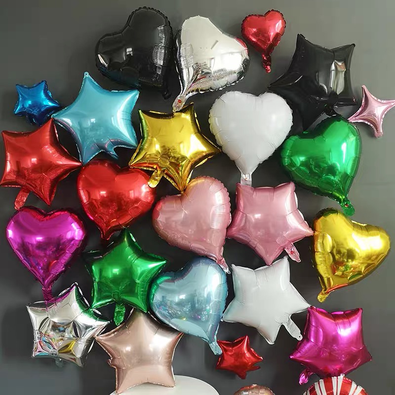 Bóng bay sinh nhật ngôi sao trái tim nhiều kích cỡ HAPPYKID BONGNSTT