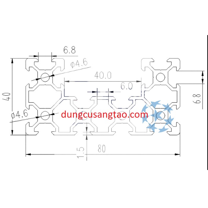 Nhôm định hình 4080U V slot - Openbuilds (nhôm C-BEAM 4080)