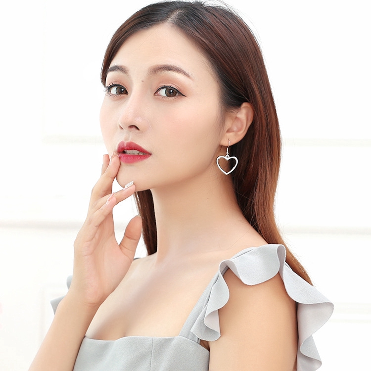 SUXI Bông Tai Hình Trái Tim Phong Cách Hàn Quốc