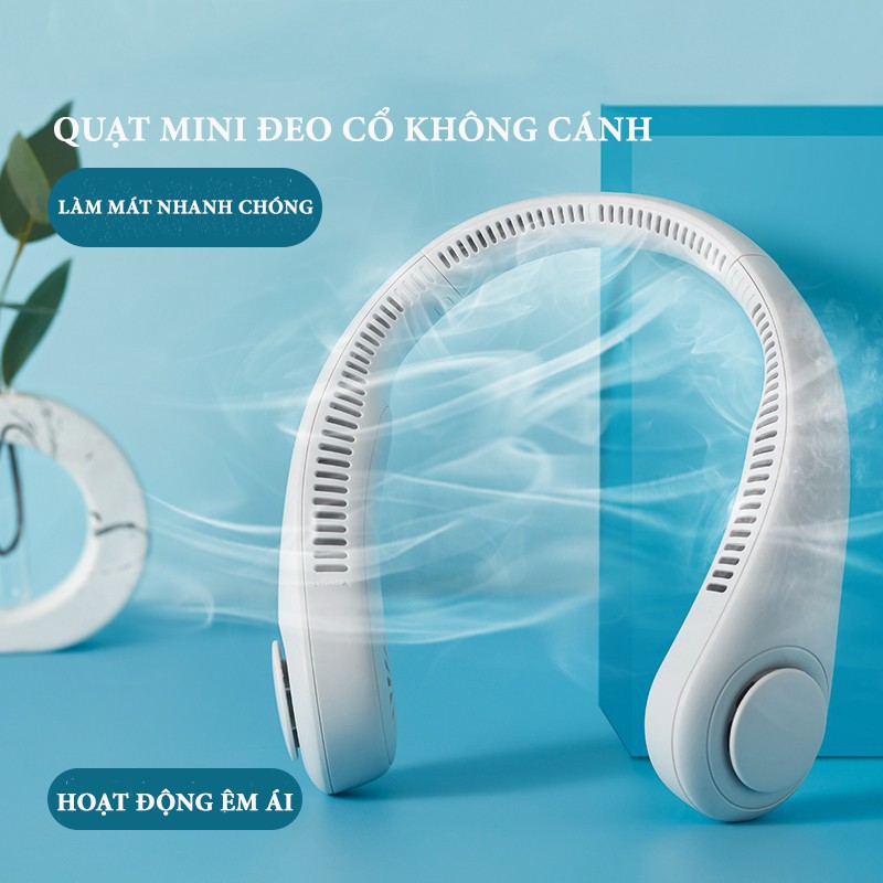 ❍◕Quạt đeo cổ mini không cánh sạc pin Jisulife, quạt hot hè 2021 dung lượng pin lớn 4000mAh, sử dụng liên tục lên tới 16