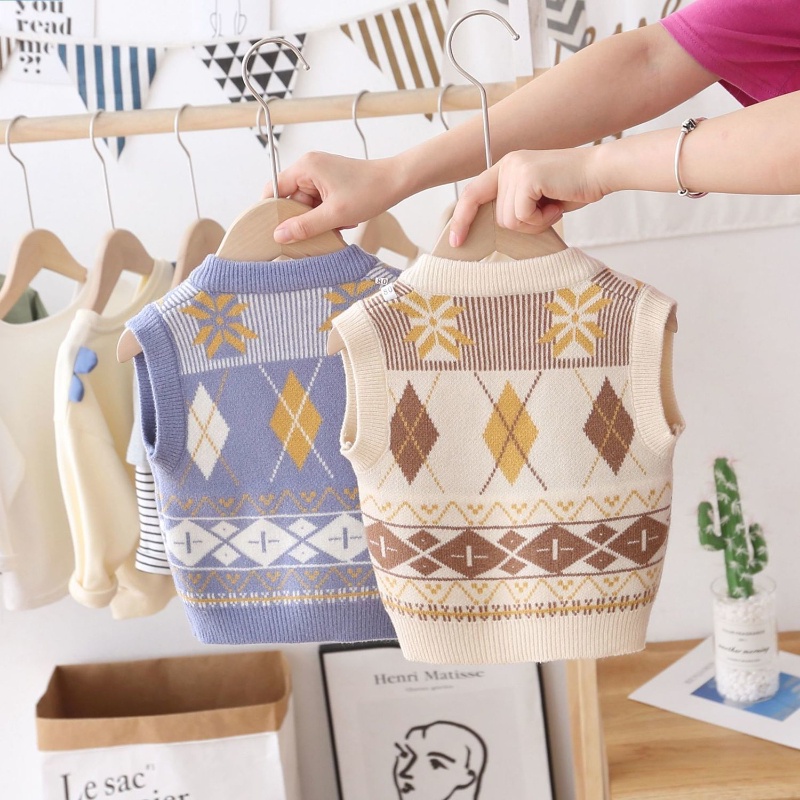 Áo Khoác Cardigan Len Cài Nút Cổ V Kiểu Phương Tây Thời Trang Xuân Thu 2022 Cho Bé