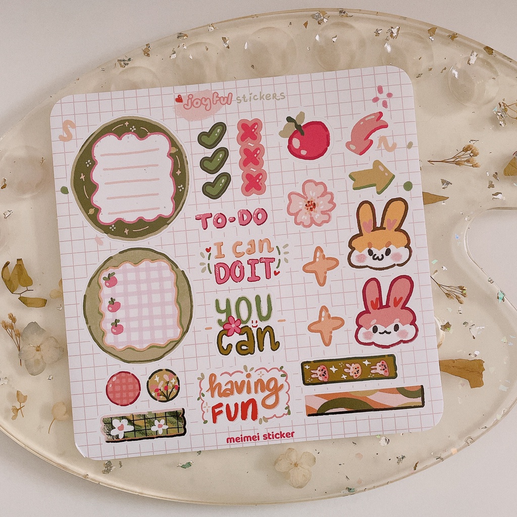 Meimei Sticker - Joyful Sticker Book - nhãn dán trang trí sổ bullet journal
