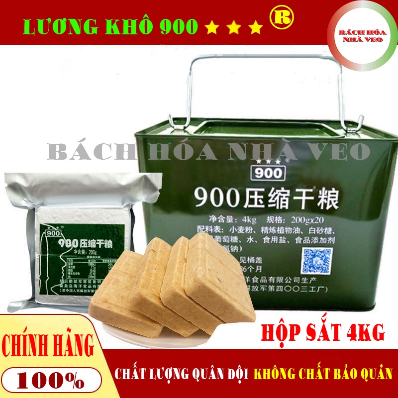Lương Khô Quân Đội Trung Quốc, Lương Khô 900 Ba Sao, Thùng 4KG, Hàng Chính Hãng