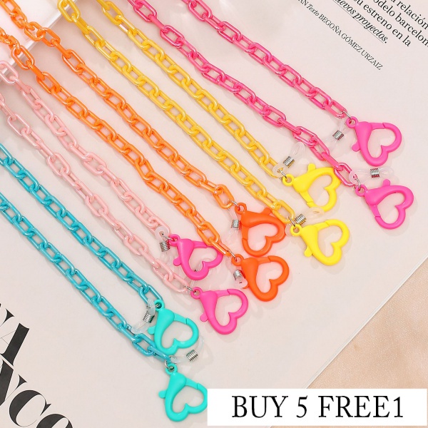 Dây Xích acrylic Nối Dài Mặt Kính Có Khóa Hình Trái Tim diy Cho Người Lớn/Trẻ Em