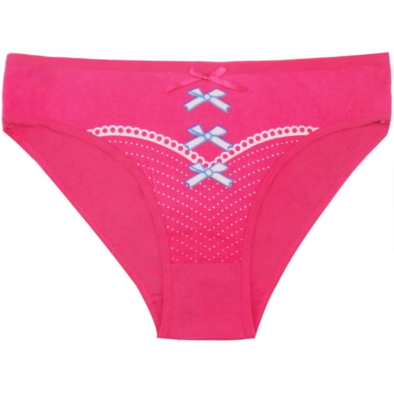 Quần Lót Cotton Pha Mềm Mại Lưng Thấp Không Đường May Đính Nơ Xinh Xắn Cho Nữ