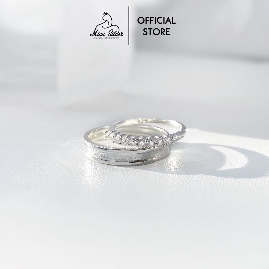 Nhẫn đôi bạc Miuu Silver, nhẫn cặp nam nữ Band Ring