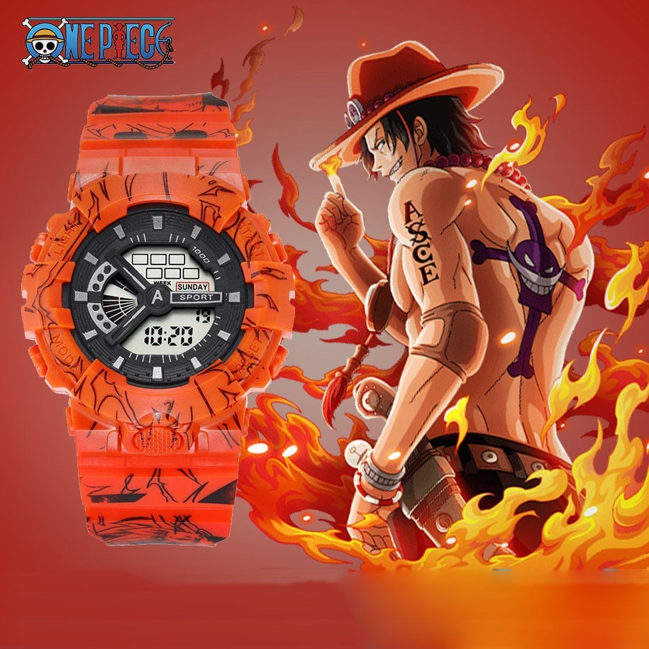 Đồng Hồ Điện Tử Hóa Trang Nhân Vật Luffy Ace Smoker Trong One Piece Cho Nam Và Nữ#Đồng Hồ Báo Thức Phát Quang 39; s Đồ Chơi Quà Tặng