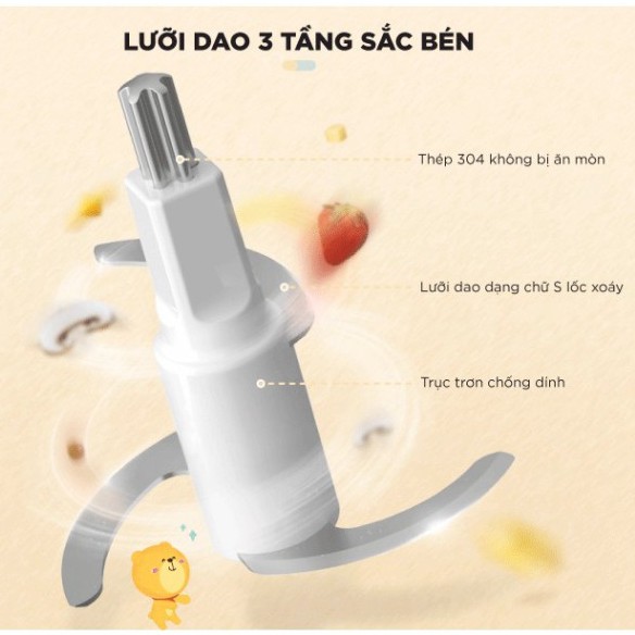 Máy xay ăn dặm màu xanh Bear GR-B06V1 chính hãng