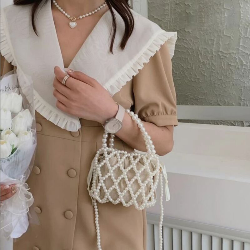 Túi Đeo Chéo Handmade Kiểu Dáng Thời Trang Cho Nữ ETSY014/ Túi Ngọc Trai Mini