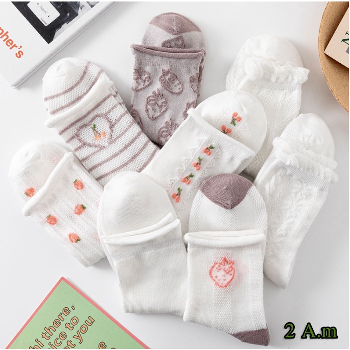 Tất Vớ Cổ Ngắn Nữ Tone Tím Xinh Đẹp Thời Trang Unisex Hàn Quốc