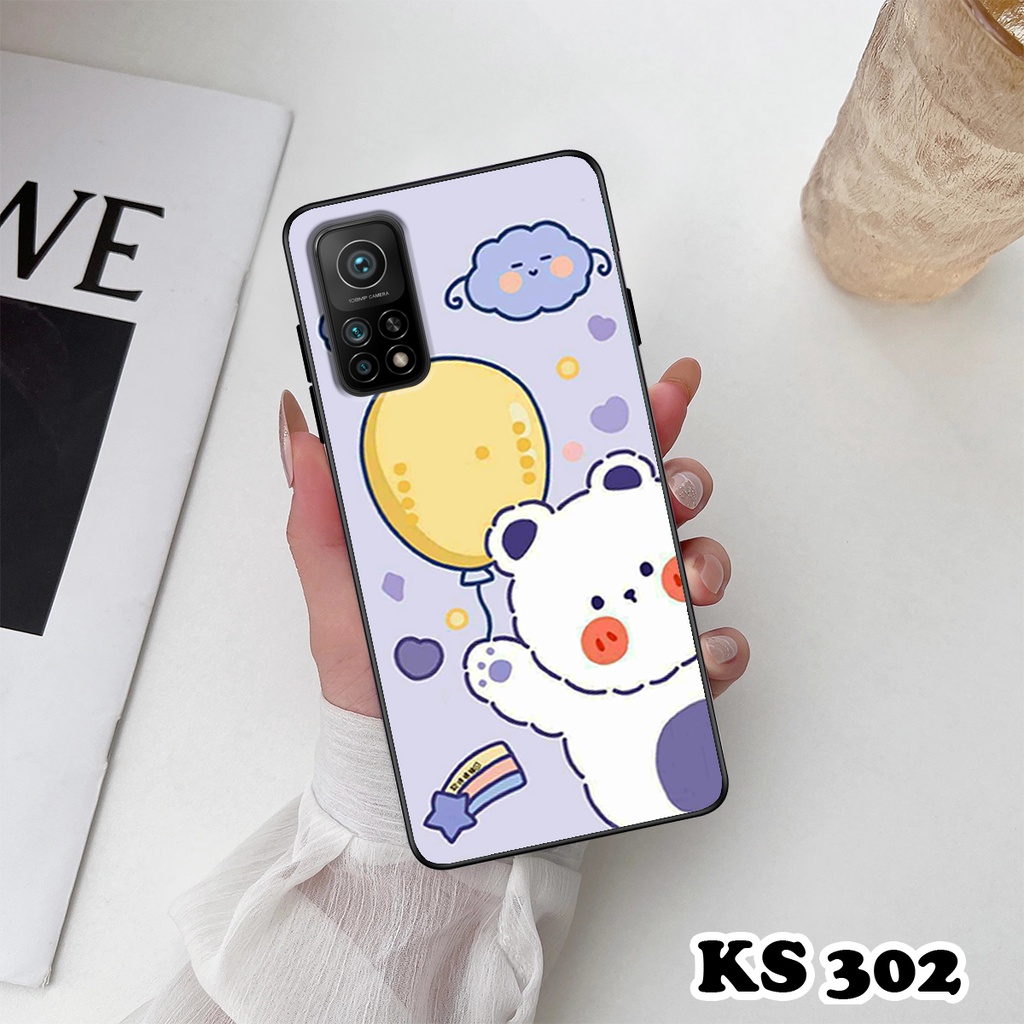 Ốp lưng Xiaomi Mi 10T 5G - Xiaomi Mi 10T Pro 5G - Ốp in hình gấu &amp; thỏ đang yêu - Lưng nhám viền TPU cao cấp
