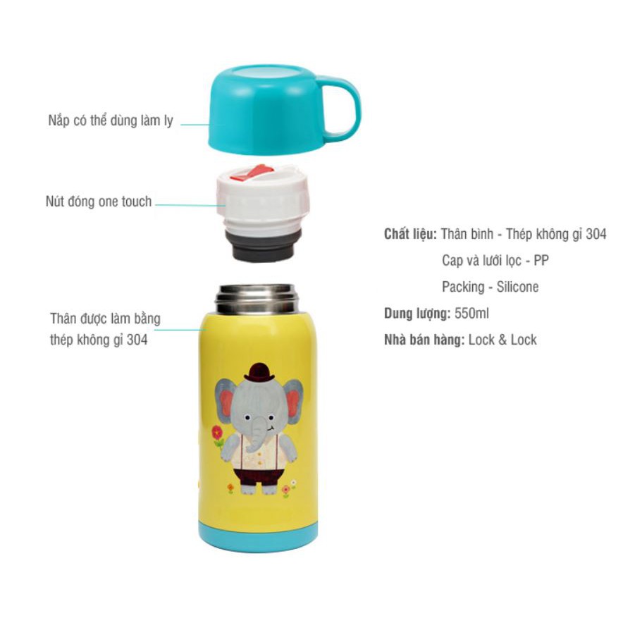 Bình Giữ Nhiệt Cartoon Vacuum Bottle Lock&Lock LHC1435