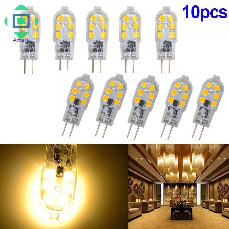 Bộ 10 bóng đèn LED mini G4 SMD2835 chạy nguồn AC/DC 12V 220V