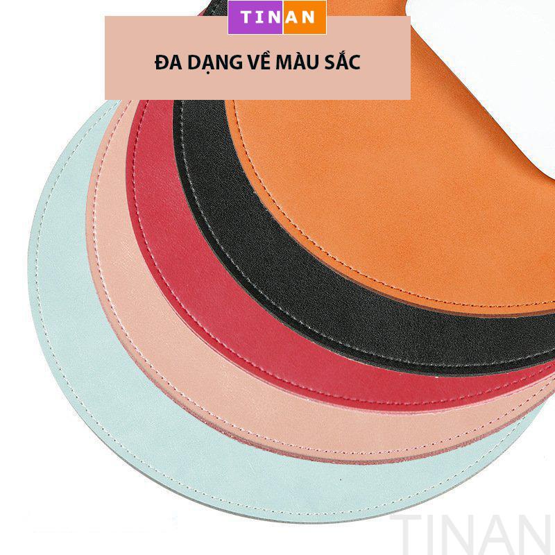 Miếng Lót Chuột Da Hình Tròn, Không Thấm Nước, Đường Kính 22 cm