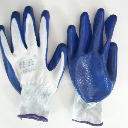 Găng tay sợi phủ sơn xanh bảo hộ lao động