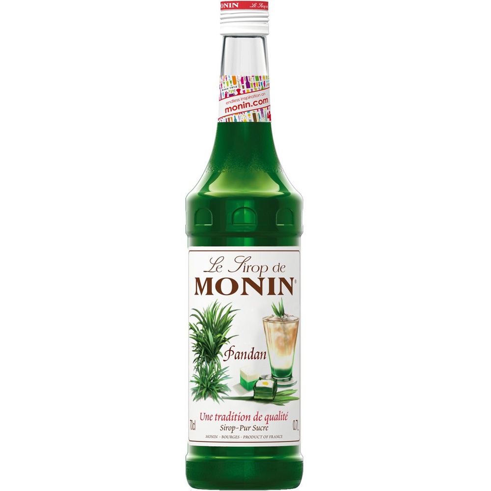 Siro Monin lá dứa (pandan) chai 700ml. Hàng Công ty có sẵn giao ngay