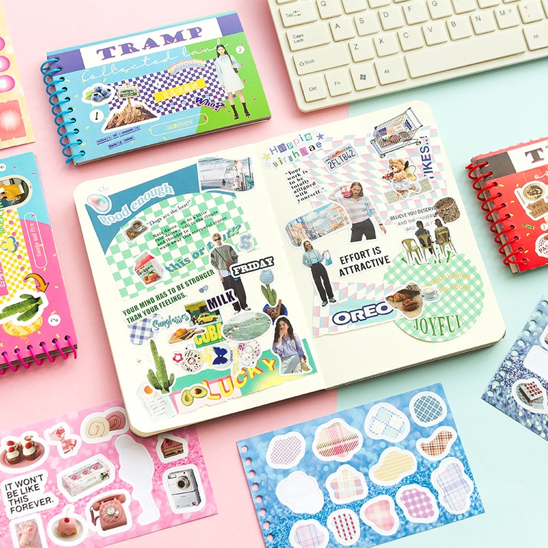 Bộ 30 Tờ Sticker Dán Trang Trí Sổ Tay Kiểu Hàn Quốc Dễ Thương