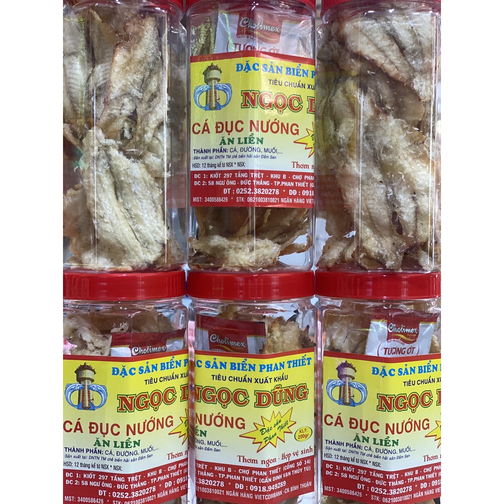 Cá Đục Nướng ( ăn liền ) là món ăn ngon của Shop Đặc Sản Biển Phan Thiết NGỌC DŨNG; Hộp 200 gram. HSD 12 tháng