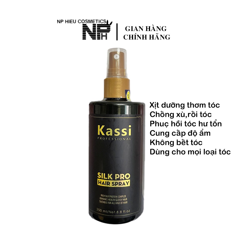 Xịt dưỡng tóc Kassi 250ml phục hồi hư tổn, bổ sung dưỡng chất và tăng độ ẩm