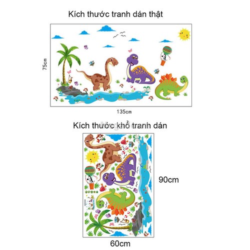 Decal dán tường Vườn khủng long